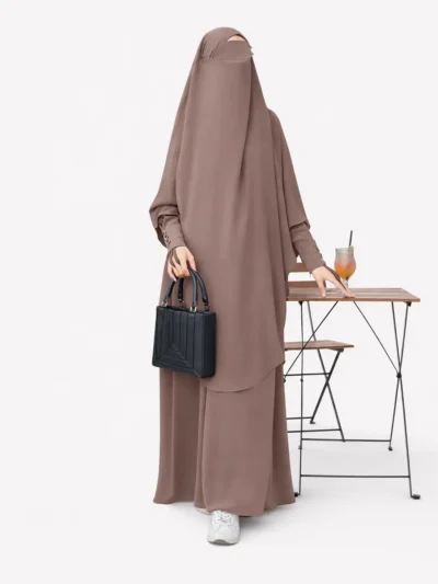 Kolu Düğme Detaylı Elbise ve Sufle Takım – 1738