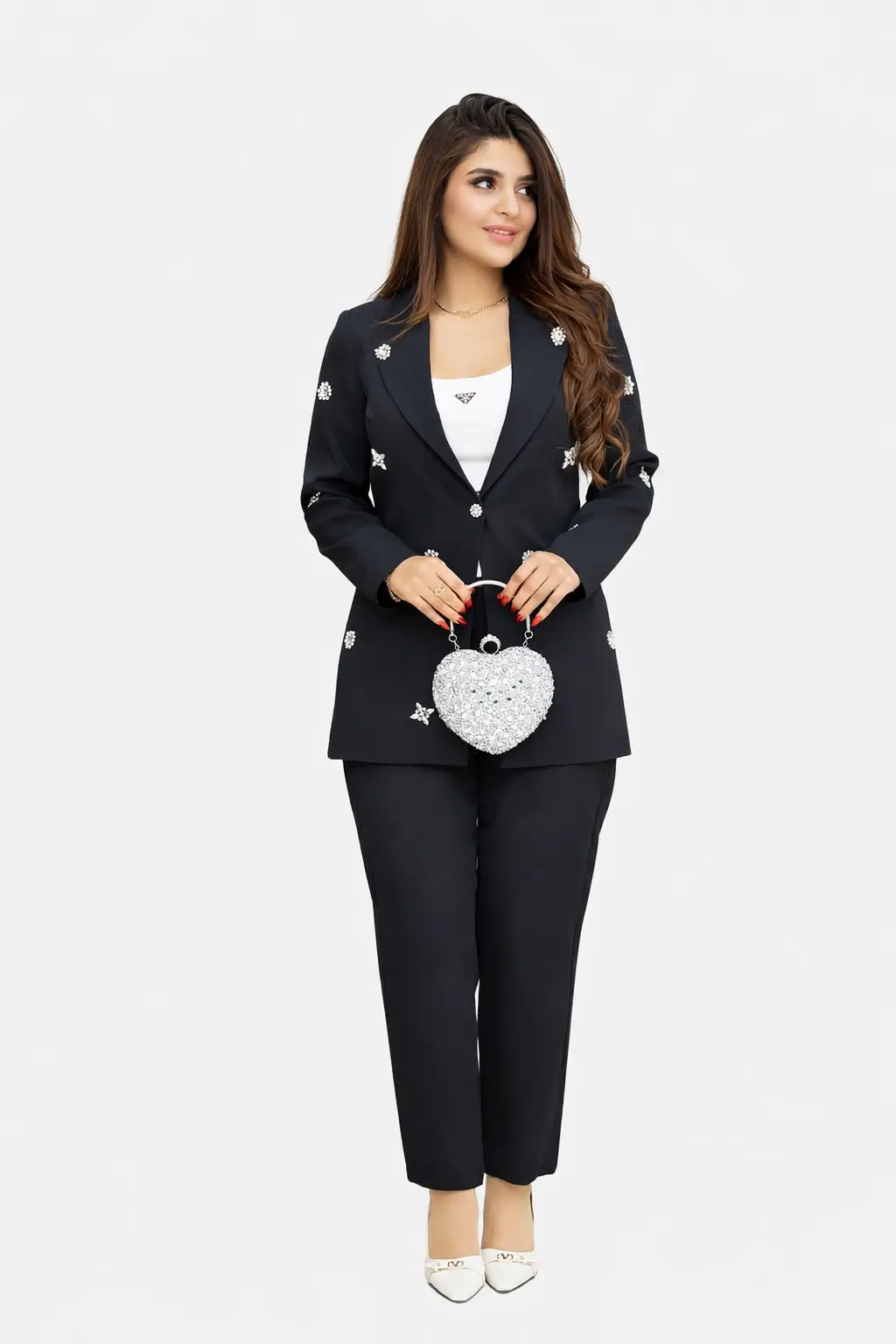 Taş Detaylı Blazer Ceket & Pantolon İkili Takım Elbise – 1706 - Görsel 3