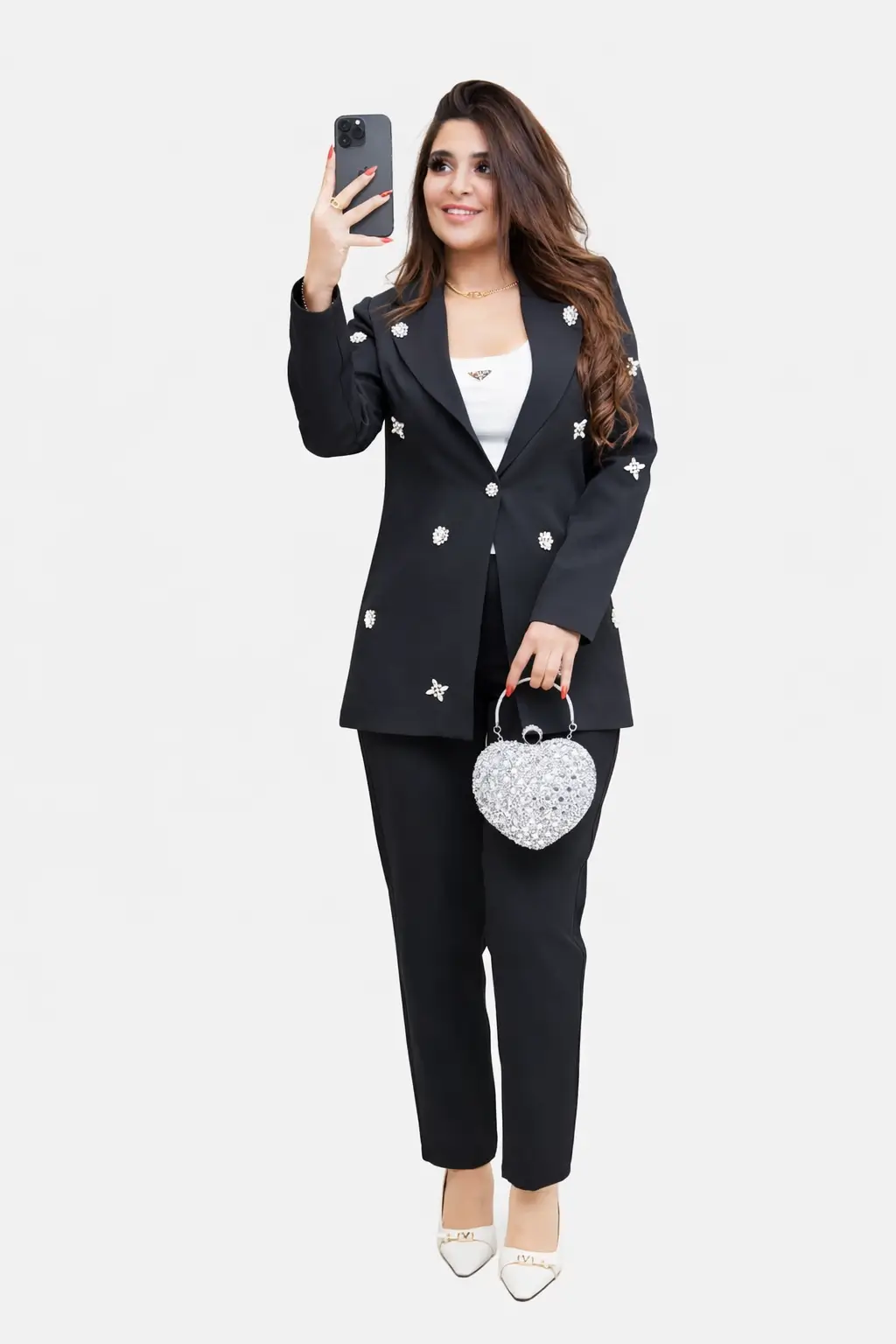 Taş Detaylı Blazer Ceket & Pantolon İkili Takım Elbise – 1706 - Görsel 2