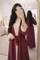 Kolu Taş Detaylı İkili Abaya Elbise Kombin – 1791