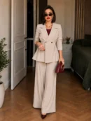 Zarif Peplum Kesim Ceket & Pantolon İkili Takım 1866